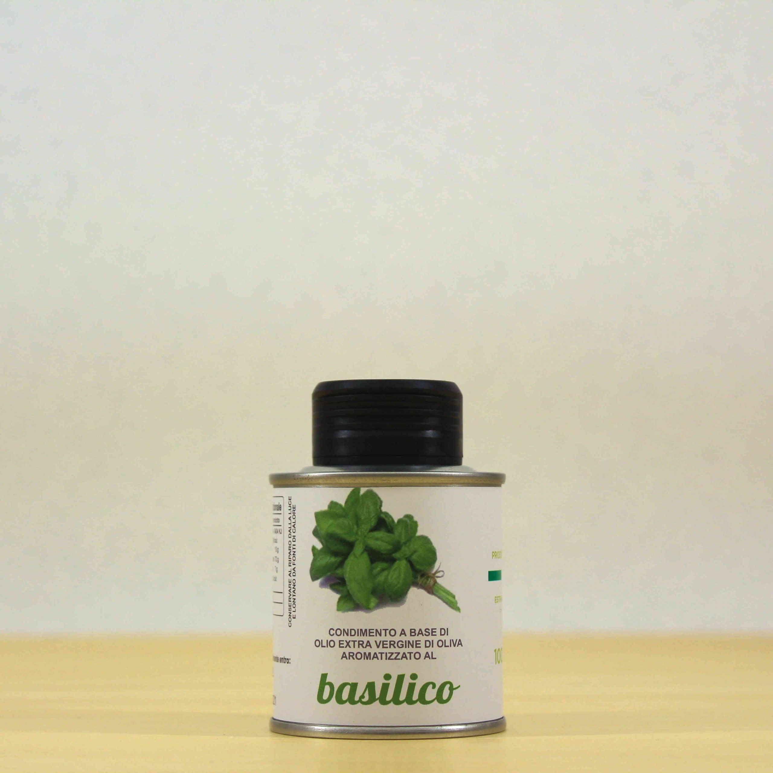 Condimento a base di olio EVO aromatizzato al basilico - lattina 10 cl - Cipa Agricola - Acquista online