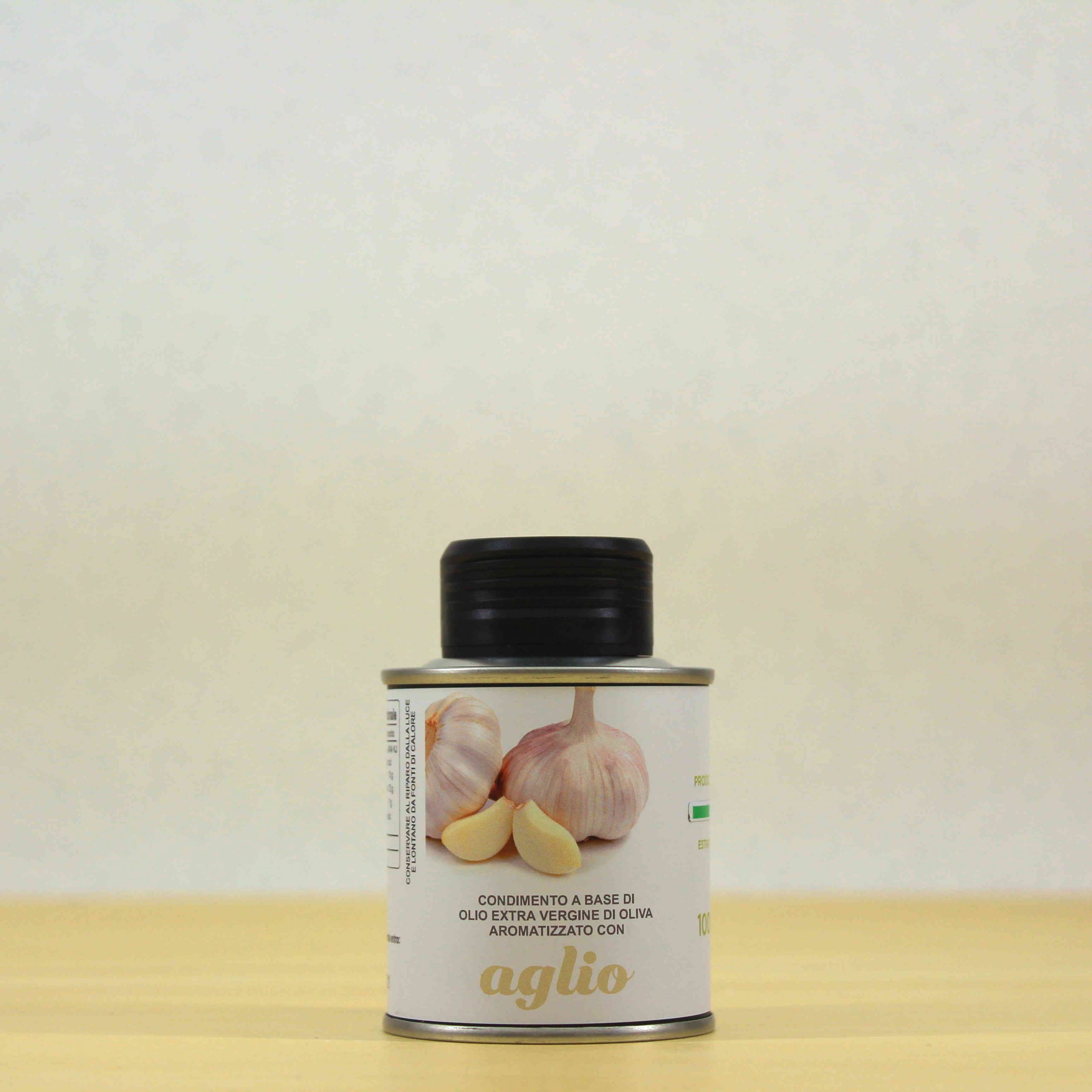 Condimento a base di olio EVO aromatizzato all’Aglio - lattina 10 cl - Cipa Agricola - Acquista online