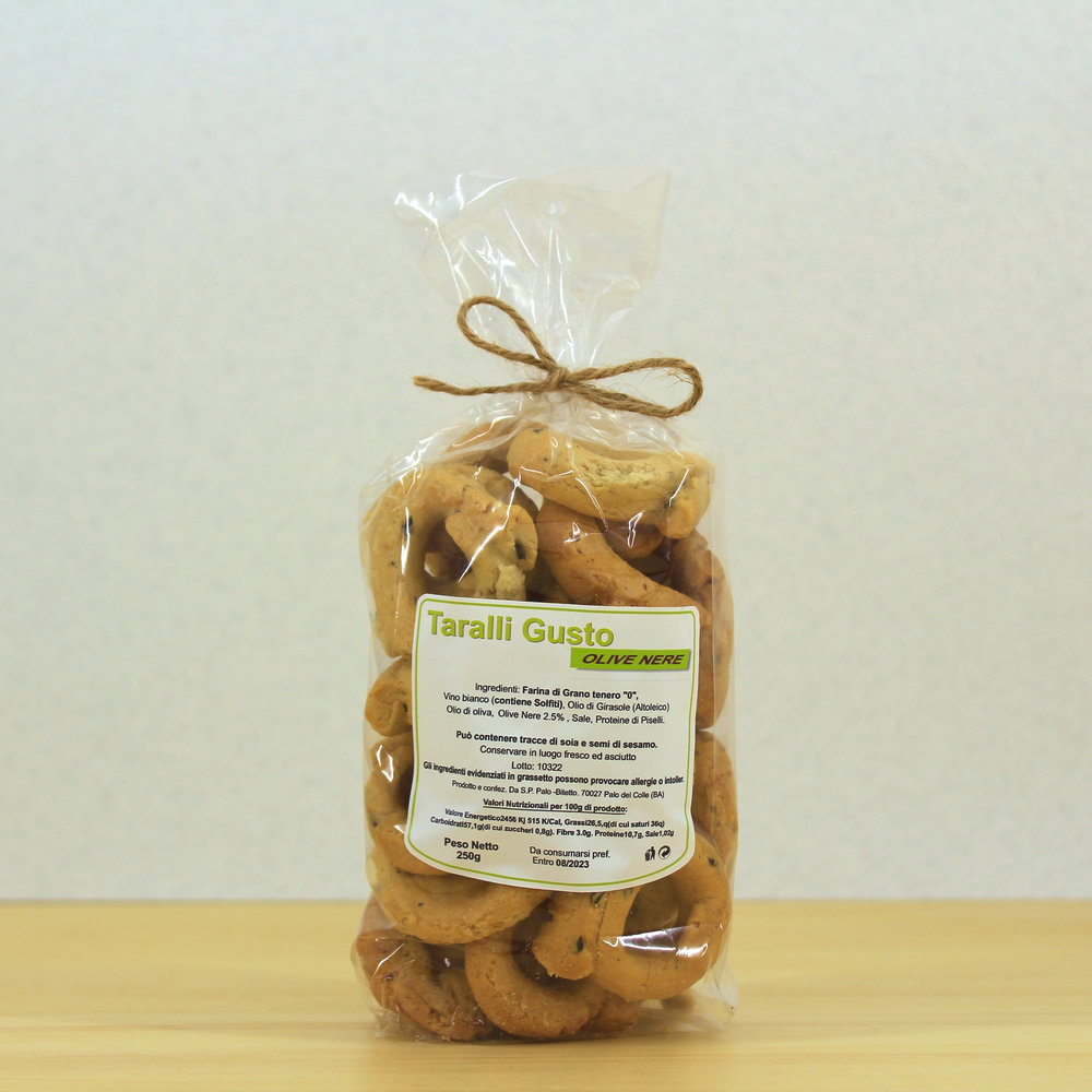 Taralli Gusto Olive Nere 250gr - Shop Online - Cipa Agricola