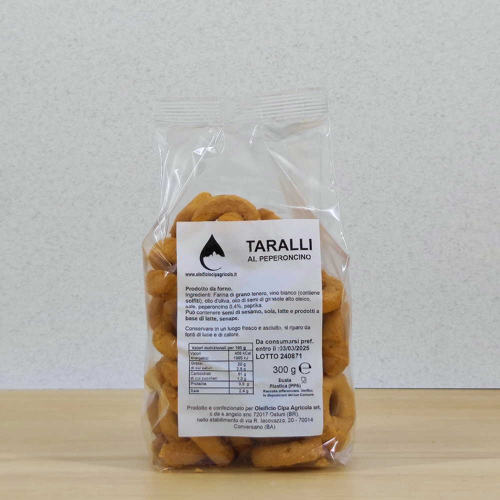 Taralli al peperoncino - Prodotti da forno - Oleificio Cipa Agricola