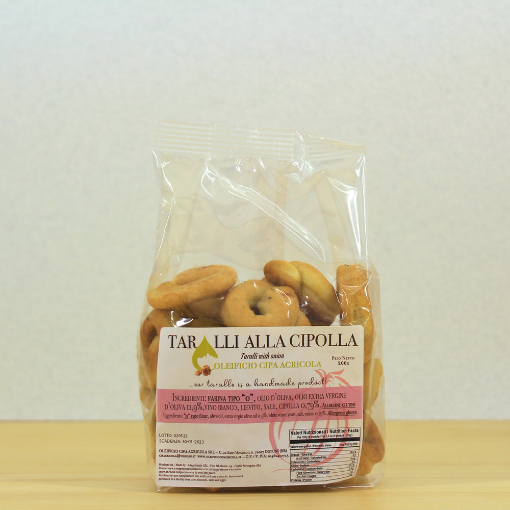 Taralli alla cipolla 200 gr - Shop online - Cipa Agricola