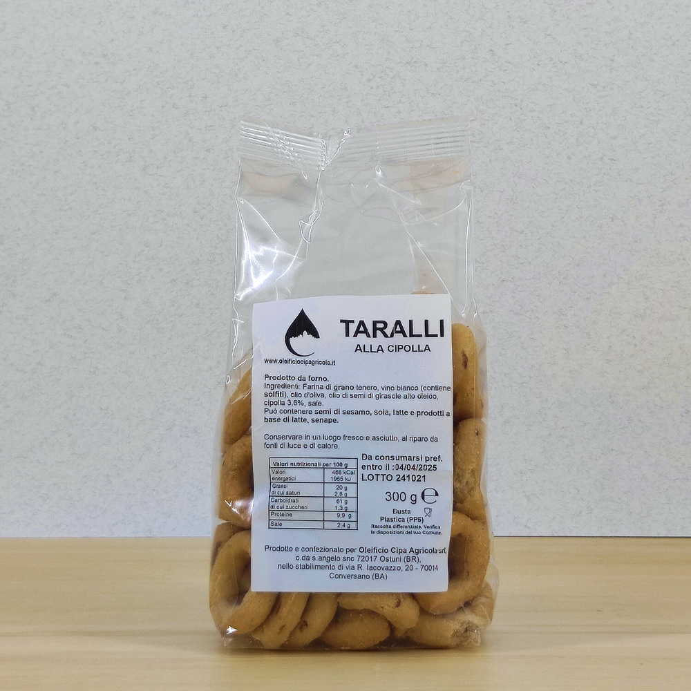 Taralli alla cipolla - Prodotti da forno - Oleificio Cipa Agricola