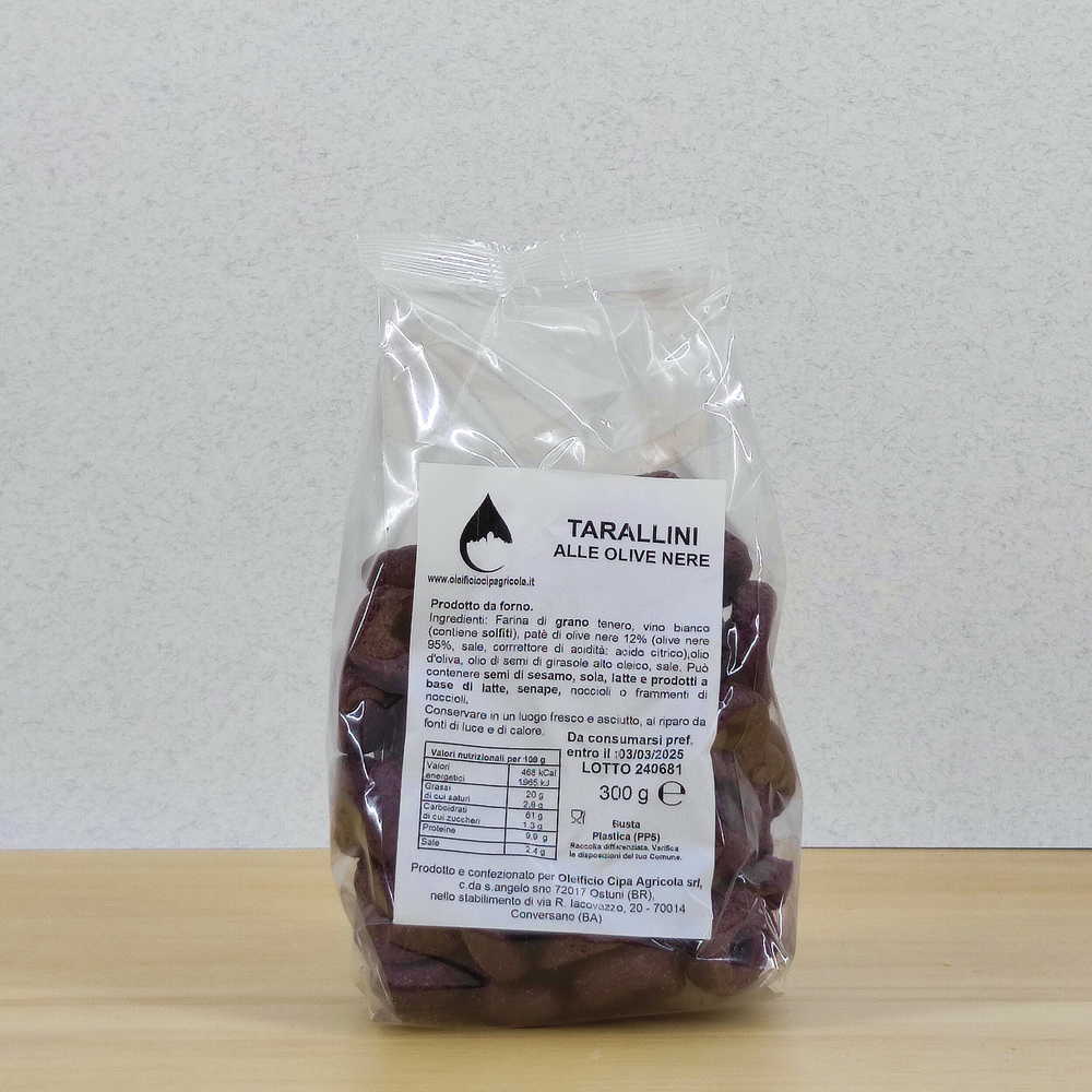 Taralli gusto olive nere - Prodotti da forno - Oleificio Cipa Agricola