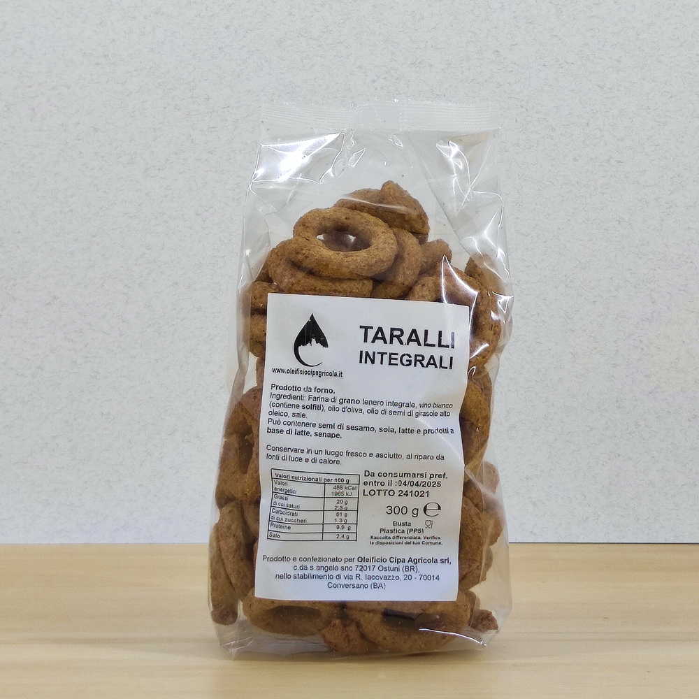 Taralli integrali - Prodotti da forno - Oleificio Cipa Agricola