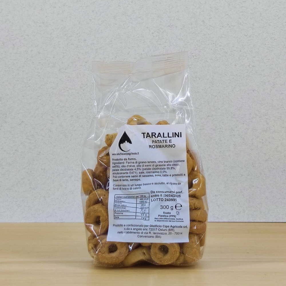Taralli patate e rosmarino - Prodotti da forno - Oleificio Cipa Agricola