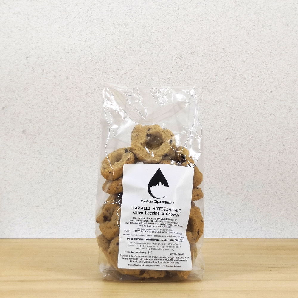 Taralli olive leccine e capperi - Cipa Agricola Oleificio Ostuni